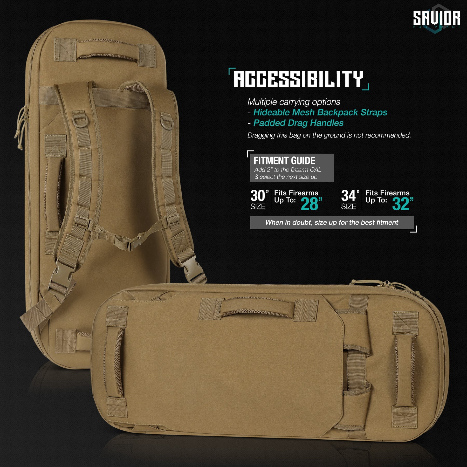 Savior Specialist Covert Single Rifle Case, 30" (Tan)