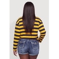thumbnail image 4 of Women's Plus Size NY Chenille Patch Striped Rugby Polo Top, 4 of 4