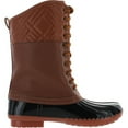 thumbnail image 2 of FOREVER KYLA-7 Women's Diamond Shape Quilted Deco Lace Up Waterproof Duck Boots, Tan, 11, 2 of 4
