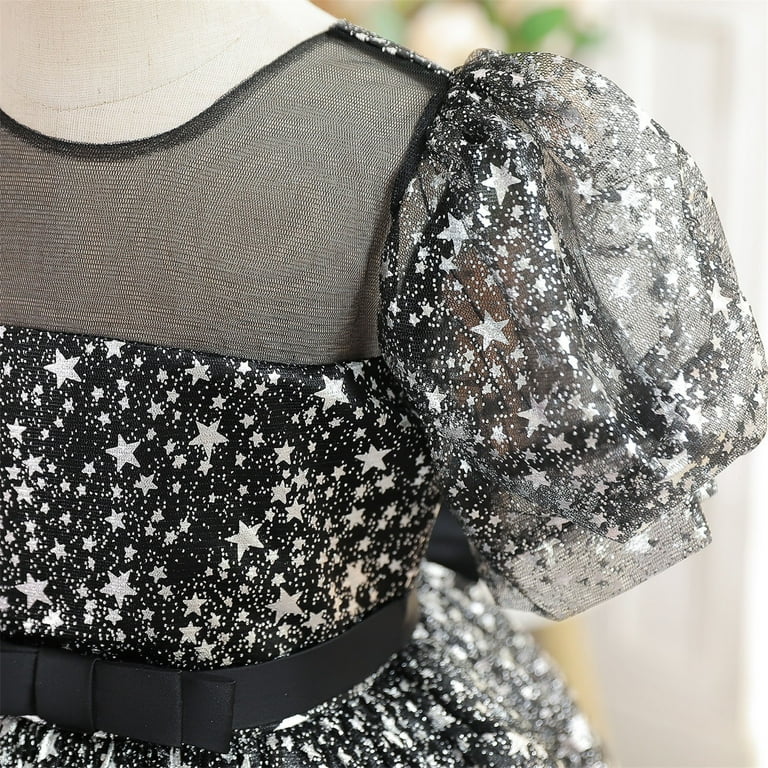 black and silver christmas dress Lnmqlpdbs Dress Plus Size Black Funeral Dress Christmas Dress for Girls 7-8 Gifts for 10 Year Old Boys Gifting Items Baby Girl Gifts 6t Girls Clothes,
