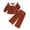 Brown, variant on Yaoqi 12 Months Infant Baby Girl Outfit Set 18 Months Winter Clothes Ruffle Long Sleeves Pullover Top Solid Color Pants 2pcs Clothing Brown