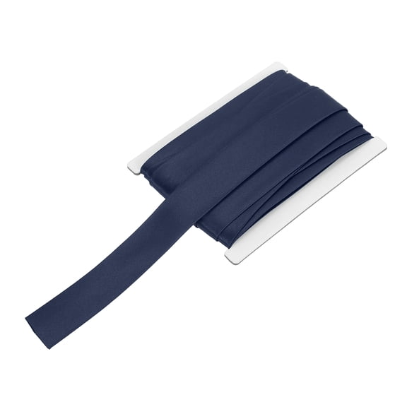Uxcell Double Fold Bias Tape for Sewing 13/16 Inch x 6 Yards Satin Pre-fold Continuous Binding Tape for Seaming Quilting Hemming Binding DIY Crafts, Navy Blue