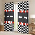 thumbnail image 2 of jejeloiu Racing Track Curtains Pack of 2 (42x84 Each),Speed Sport Game Curtains Blackout,Black White Plaid Bedroom Curtains For Teens,Luxury Bedroom Decor, 2 of 6