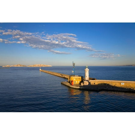 Light house of old port and third largest city in France, Marseille, Provence, France on the Med... Print Wall