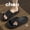 Black, variant on New Summer Women'S Soft-Soled Thick-Bottomed Slippers for Home Use, Odor-Resistant, Non-Slip for Bathing, Height-Increasing, Durable, Cartoon-Style Breathable Sandals., Women Shoes