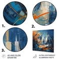 thumbnail image 3 of Designart "Equilibrium of Orange and Blue IV" Modern Geometric Metal Art Print, 3 of 5