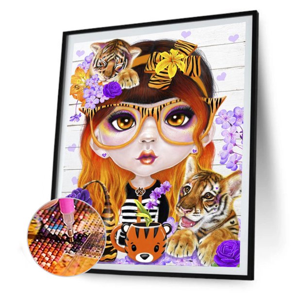 Cuadros Decorativos Diamond Painting 5D Big Eye Girl Full Round Drill Rhinestone Kit (A4282) Sywqhk Nuevos Originales
