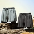 thumbnail image 3 of ZenCart Men Swimming Shorts Quick-drying Swim Trunks Drawstring Elastic Waist Double-Layered Bathing Suit Anti-UV Snug Fit Swimming Trunks, 3 of 8