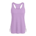 thumbnail image 7 of Miluxas Racerback Workout Tank Tops for Women Split Open Back Athletic Sports T Shirts Sleeveless V Neck Tunic Tank Tops for Gym Yoga Running Purple, 7 of 7