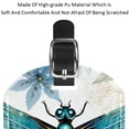 thumbnail image 4 of Square 2Pack PU Leather Dragonfly Cruise Luggage Tag with Privacy Cover and Name ID Tag for Travel Handbags Backpacks Luggage Tags, 4 of 6