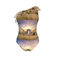 thumbnail image 4 of Yiaed Wildlife Protection Print Women One Piece Swimsuits Tummy Control One Shoulder Bathing Suits Pattern Ruffle Swimwear-XX-Large, 4 of 8