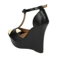 thumbnail image 3 of New Women Liliana Honfleur-69 Leatherette Peep Toe T-Strap Wedge Sandal, 3 of 5