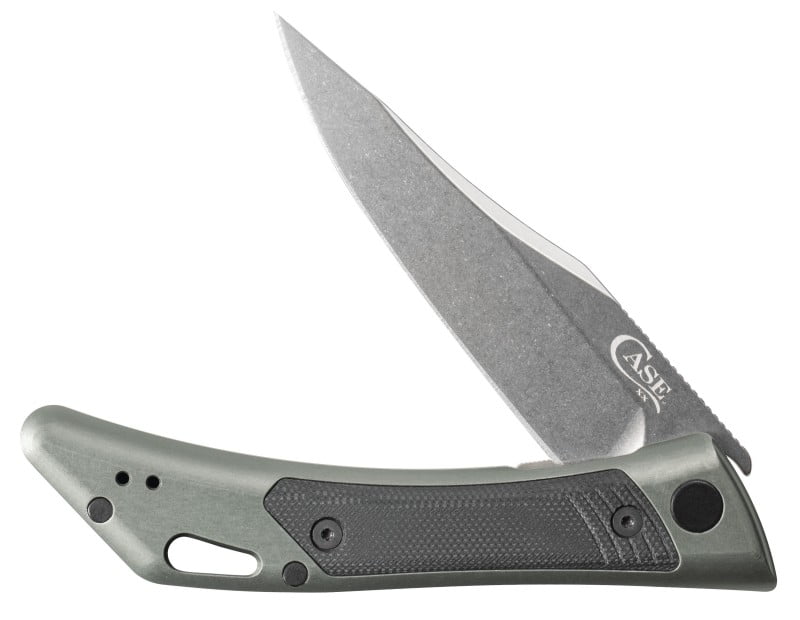 Case xx Dark Gray Anodized Aluminum and Black G10 Shark Tooth Liner lock S35VN Pocket Knife