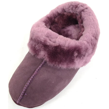 

Snugrugs Ladies Luxury Genuine 100% Full Sheepskin Slipper with Soft Sole - Plum - US 11