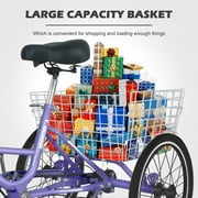 MOPHOTO Folding Adult Tricycle 7-Speed, 20 Three Wheel Cruiser Bike with Basket, Foldable Tricycle for Women,Seniors,Fold up Adult tricycle