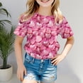 thumbnail image 2 of Godom Girls Tops Short Sleeve Crewneck T-Shirt Tee Girls Summer T Shirts, 2 of 5
