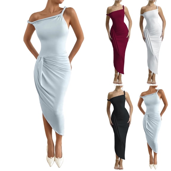 Swuxness Sleeveless Mini Dresses Comfortable for Women's Tight Bodycon Slim Fashion Dress