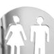 thumbnail image 3 of Señalización para baños de hombres y mujeres, letreros acrílicos para puertas de baños en bares comerciales. Blanco, 3 of 4