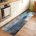 thumbnail image 3 of Blue Grey Large Area Rugs for Bedroom Living Room, Soft Non Slip Carpet Bedside Rug, Modern Oil Painted Abstract Art Aesthetics Rectangular Floor Cover Kitchen Accent Rug 2'x6' for Dining Room/Office, 3 of 9