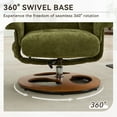 thumbnail image 5 of Ergonomic Recliner Chair with Ottoman, 360° Swivel Lounge Chair with Footrest, Chenille Fabric, 5-Point Vibration Massage, Seat Heating & 140° Adjustable Backrest for Home or Office, Green, 5 of 9