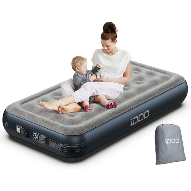 iDOO 13'' Twin Air Mattress, Inflatable Airbed with Builtin Pump