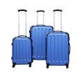 thumbnail image 1 of 3 Pièces Ensemble de Voyage Sac à Dos Valise Trolley Bleu, 1 of 7