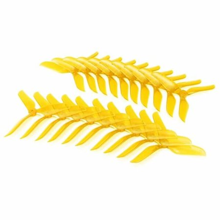 10 Pairs RacerStar 5x4.2 5042 Tri-Blade Racing Drone Propellers (Yellow)