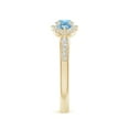 thumbnail image 3 of Angara Natural 0.2 Ct. Aquamarine with Diamond Classic Ring in 14K Yellow Gold for Women (Ring Size: 3), 3 of 9