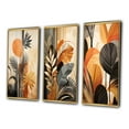 thumbnail image 3 of Designart "Terracotta Toned Foliage Funky Vibes II" Abstract Botanicals Framed Wall Art Set Of 3 - Yellow Modern Frame Gallery Set For Office Decor, 3 of 6