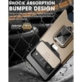 thumbnail image 3 of Compatible for Google Pixel 6 Pro 2021 Case with Camera Cover & Kickstand, Slide Lens Cover+Rotate Ring Stand+Card Holder, Impact-Resistant, Full Protect for Google Pixel 6 pro Golden, 3 of 5