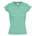 thumbnail image 1 of SOLS - Camiseta de manga corta modelo Moon con cuello en forma de V para mujer (Menta), 1 of 3