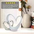 thumbnail image 3 of Double Open Heart Cake Topper Silver and White Wedding decor decoration centerpiece, 3 of 5