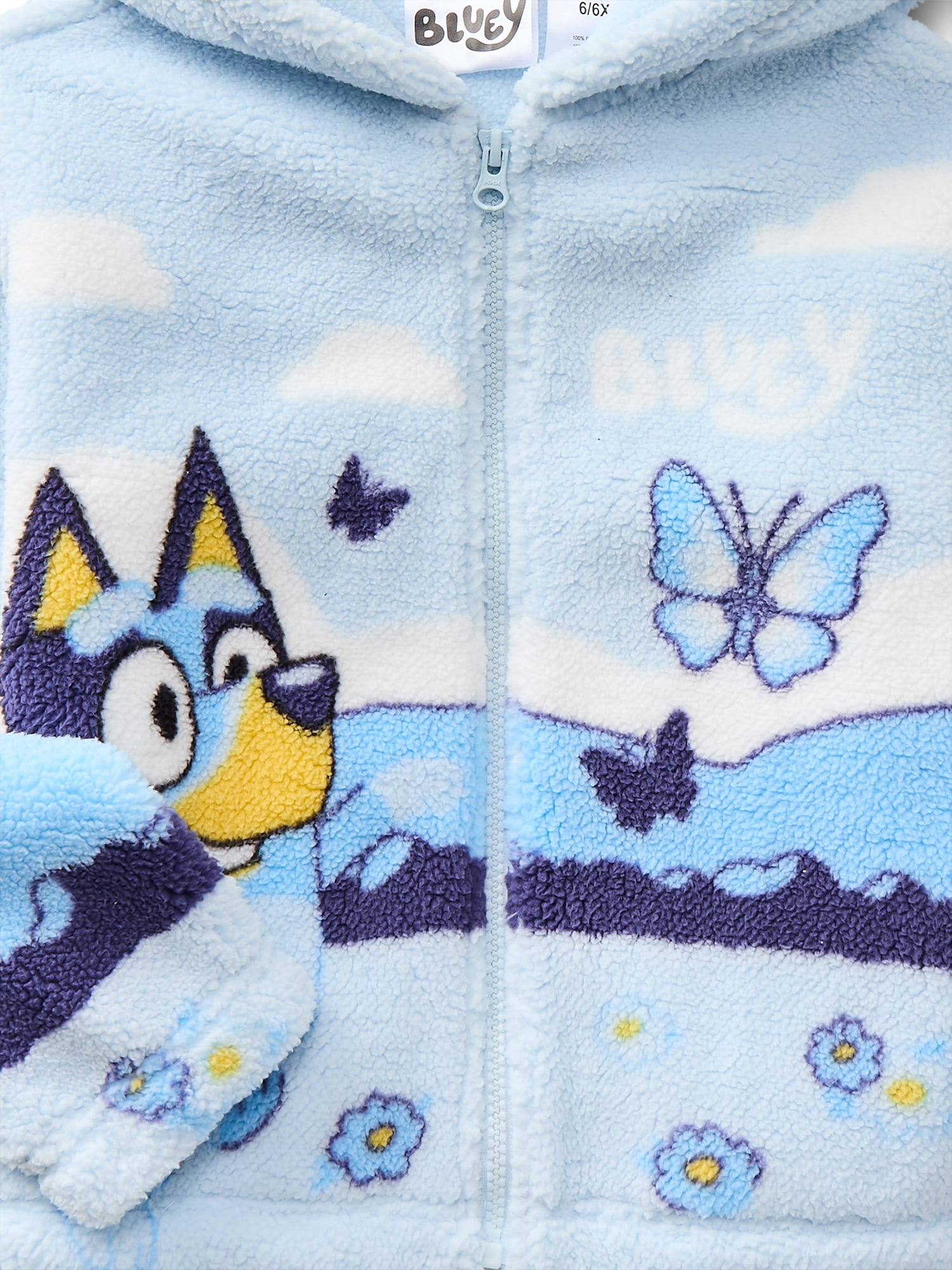 Bluey Girl's Plush Sherpa Jacket, Sizes 4-12