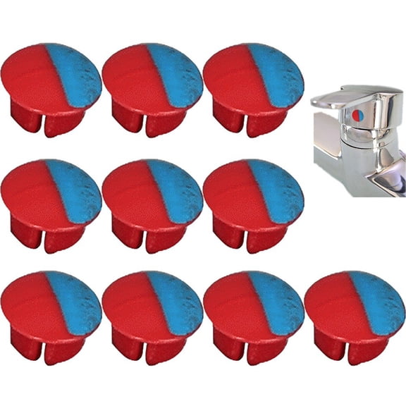 vlrwzc Hot/Cold Indicator for Faucets, 10 Pcs Universal Hot And Cold Signs Index Buttons for Kitchen Bathroom Sinks Faucets