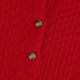 thumbnail image 3 of Women's 2025 Fall Fashion Oversized Button V-Neck Hoodie, Casual Drawstring Hooded Knit Sweatshirt with Cable Ribbed Design, Soft Breathable Long Sleeve Pullover for Daily Wear Red S, 3 of 7