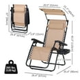 thumbnail image 3 of Outsunny Foldable Lounge Chair with Canopy Shade, Side Tray, Cup Holder, 3 of 10