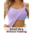 thumbnail image 4 of WTXUE Tank Tops Sleeveless, Scoop Neck Spaghetti Straps Women's Summer 2024 Tank Top Yoga Gym Camisole Underwear with Ch Solid | Casual for Women'S Plus Purple 5XL, 4 of 4