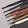 thumbnail image 2 of Flat Coloured Waxed Cotton Shoelaces Flat Laces 0.6Cm Wide Casual Leather Shoes, 2 of 8