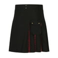 thumbnail image 3 of SOOMLON Men Scottish Traditional Kilts Pocket Y2k Shorts Patchwork Plaid Pleated Skirt Short Skirt Red M, 3 of 4