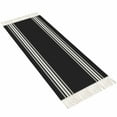thumbnail image 2 of Black Striped Hallway Runner Rug 2x6ft, Farmhouse Black White Stripes Washable Woven Living Room Bedroom Kitchen Bathrom Carpet with Tassels, Non-Shedding Indoor Outdoor Throw Door Mat for Entryway, 2 of 5