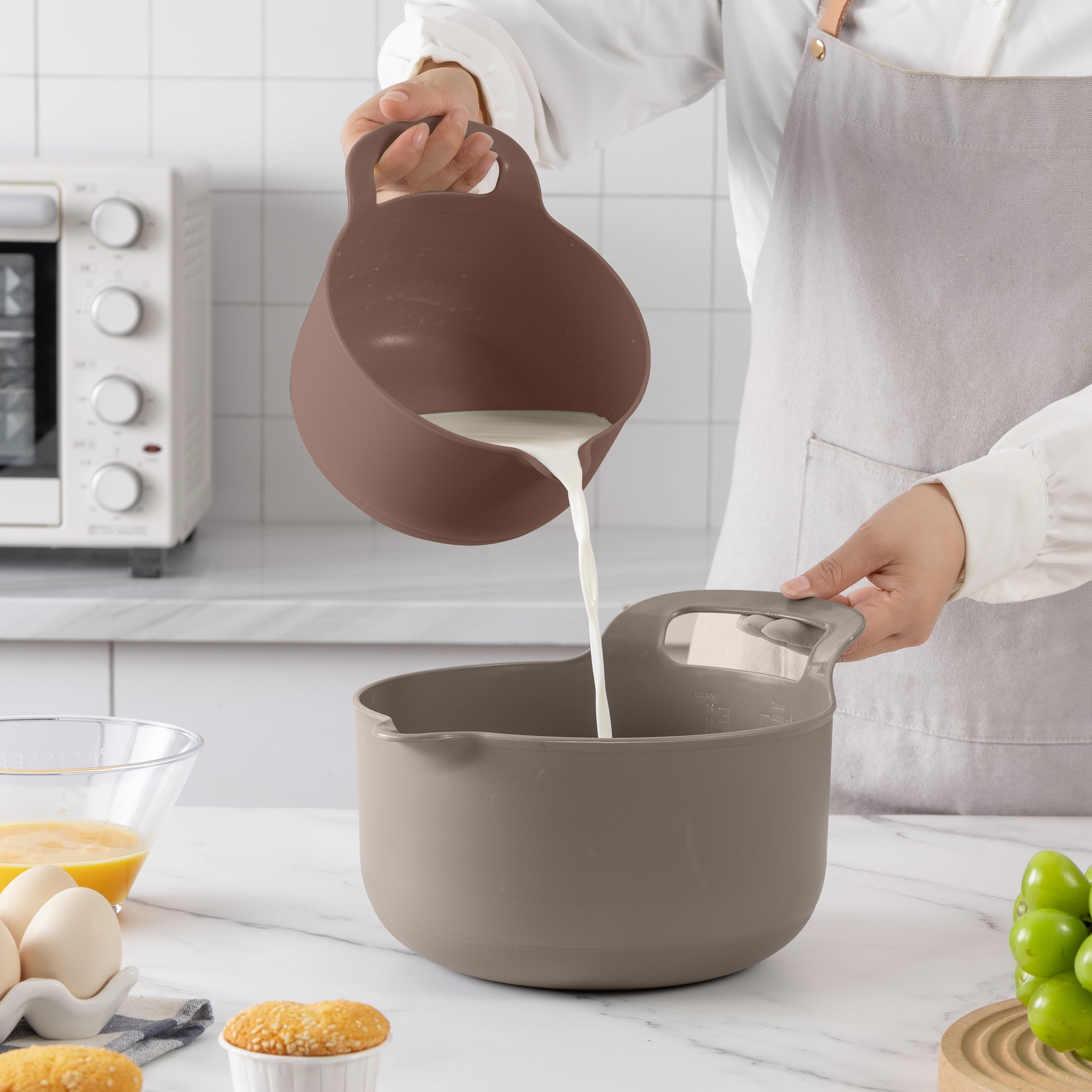Cook with Color 6-Piece Batter Bowl Set – Measuring, Mixing & Dishwasher Safe