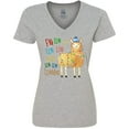 thumbnail image 3 of Inktastic Cute Christmas Fa Lla Llama Women's V-Neck T-Shirt, 3 of 5
