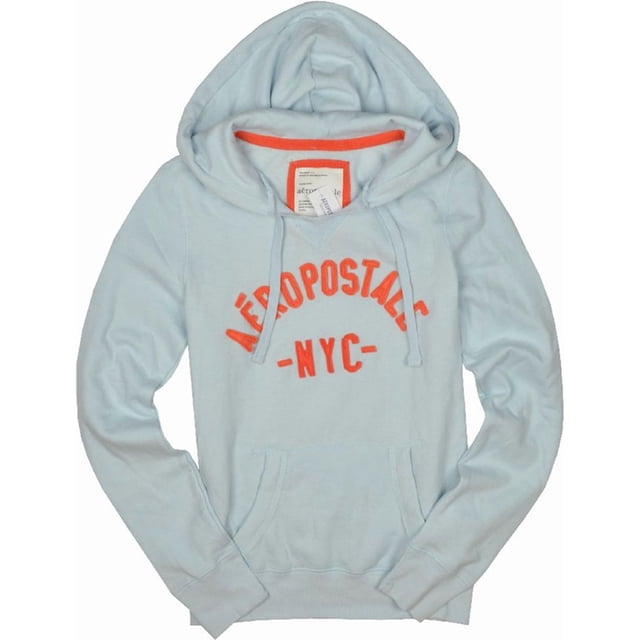 Sudadera con capucha bordada Aeropostale para mujer, azul, grande