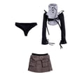 thumbnail image 1 of Conjunto de ropa para muñeca femenina, traje completo, Falda corta, camisa con hombros descubiertos, moda 1/6, 1 of 9