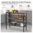 thumbnail image 5 of Console Table 3 Tier Industrial Style, Metal Wood Shelf Unit, Adjustable Feet, Black Storage, 5 of 7