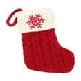 thumbnail image 1 of Medias navideñas tejidas Bolsa de regalo de dulces florales Calcetines de punto con alfabeto navideño Copo de nieve, 1 of 9