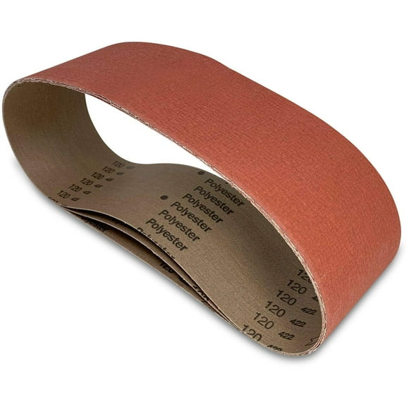 Red Label Abrasives 4 X 36 Inch 120 Grit Metal Grinding Ceramic Sanding Belts, Extra Long Life, 3 Pack