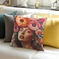 thumbnail image 3 of BANET Pillow Covers Square Pillow Cushion Cases , Pillow Cases Decorative Head Woman Pillowcase for Sofa Couch Car Throw Pillow Covers 20x20in, 3 of 5