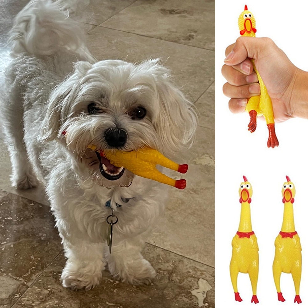 Large Fun Pet Dogs Shrilling Rubber Chicken Chew Sound Squeeze Screaming Toy dar 