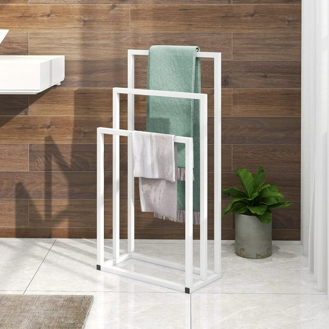Towel Rack for Bathroom Storage Freestanding Towel Bar Stand Hand Towel Holder Ladder Drying Rack Bathroom Organizers Accessories for Bath Storage & Hand Towels